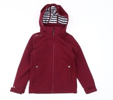 Voile Bleue Girls Red Mid-Length Jacket, Age 9-10, Hooded