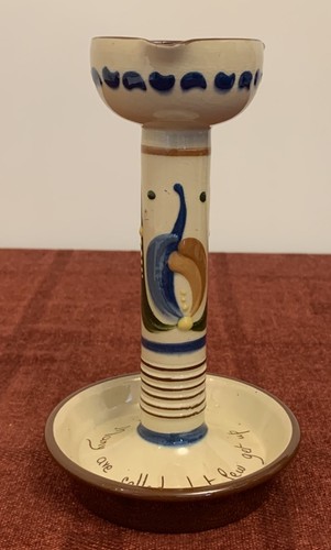 Mottoware pottery candlestick - mottoware,