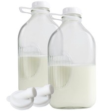 64 oz Glass Milk Bottles with
