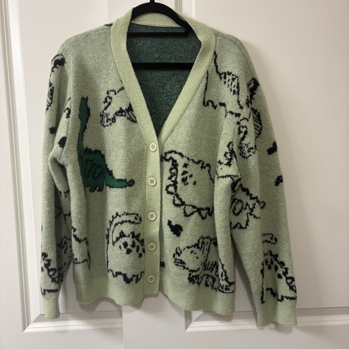 Dinosaur green knit - green, cardigan