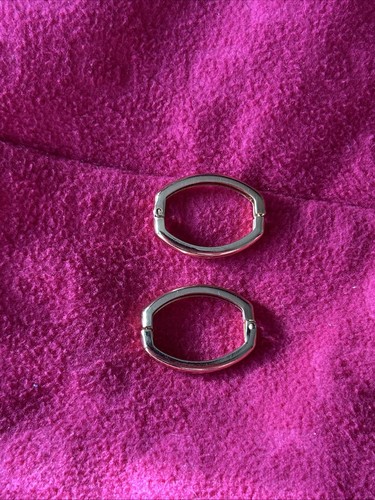 Gold tone hinged scarf clips - 2,