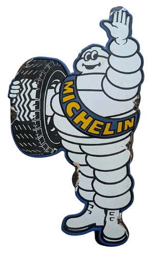 Michelin man enamel sign metal - enamel,