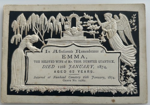 Victorian mourning card - victorian,
