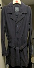 Calvin Klein Black / Navy Unisex XL Trench Coat Mac Jacket 42" Chest 