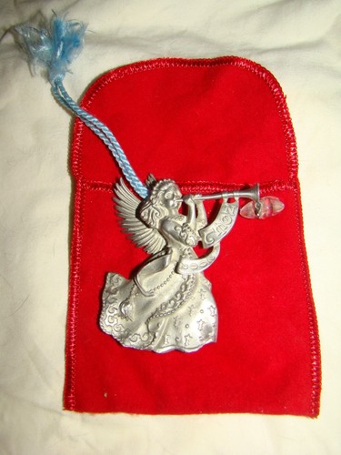 Vtg angel blowing horn - blowing,