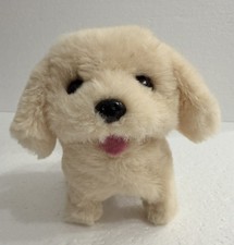 Walking - Wagging Tail & Barking Toy Dog Plush Puppy – Battery Operated – Beige
