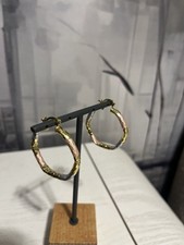 Oliver Bonas Hexagon Earrings Multi Metal Colour Brand New