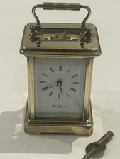 Vintage Solid Brass Carriage Clock WOODFORD 7-Jewel 8-Day Mech Move, in W.O. 