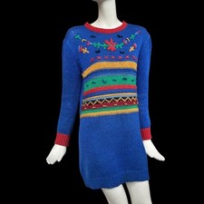 Vintage 70s TOPSHOP Knit Dress Size 10 - 1970s Jumper Dress Glam Rock Boho Style
