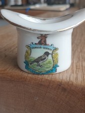 Vintage Crested China Top Hat Royston Hertfordshire Crest Gemma