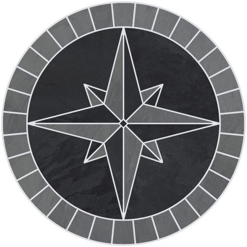 Tile mosaic medallion - 18",