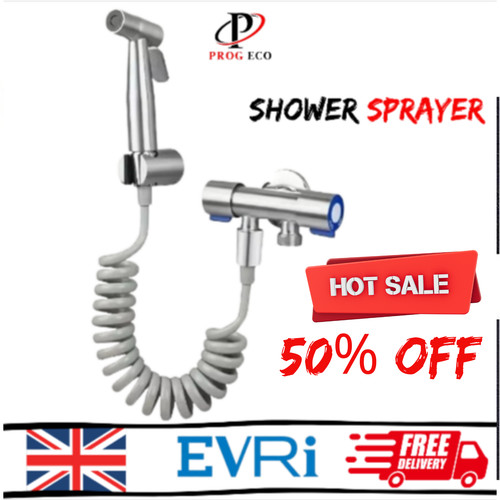 Handheld steel shattaf toilet - steel,