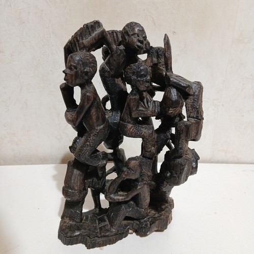 African carved makonde family - african,