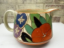 Clarice Cliff Orange Large Jug Hand painted Fantasque BIZARRE Pattern Worldwide 