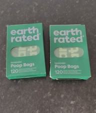 Earth Rated Dog Puppy Poo Bags Poop Waste Lavender Scented 120 Bags (2 BOX'S)
