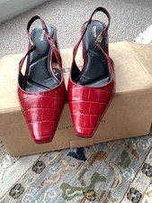 Dune red block heel slingback