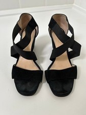 UNISA Black Suede Wedges with