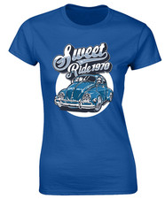 SWEET RIDE LADIES T SHIRT CLASSIC VINTAGE CAR RETRO GIFT PRESENT IDEA CAR LOVER