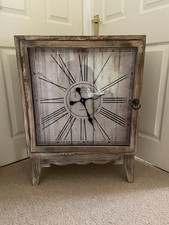 Vintage Retro Storage Cabinet With Built In Clock Shabby Chic Style