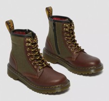 Dr. Martens 1460 Panel J Boots Childs Kids Size UK 1 Brown + Khaki BNIB RRP £70
