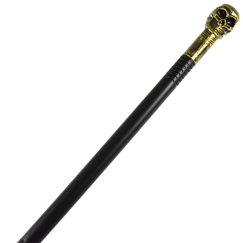 Gold skull pimp costume - skull, staff