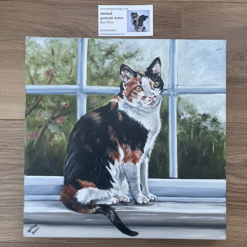 Acrylic painting canvas cat - painting, on