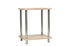 Small Oak Sofa Side Table Coffee End Table 2 Tier Shelf Unit Living Room Bedroom