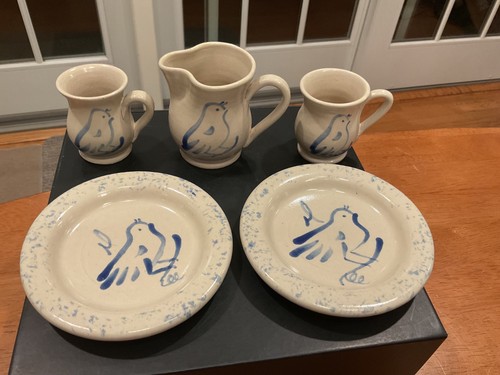 Rare rowe pottery vtg bird - rowe,