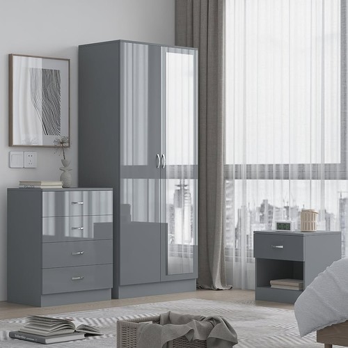 Modern piece grey bedroom - piece,
