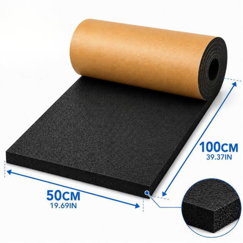 Sponge black rubber - black, foam