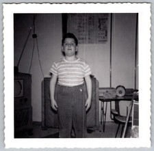Vtg B&W Snapshot Boy In
