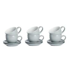 12 Piece Coloured Cappuccino Cup & Saucer Set Porcelain Tea & Coffee Cups 250ml