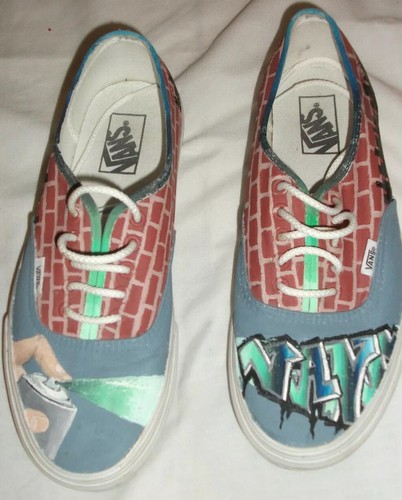 Custom vans men - tag, graffiti