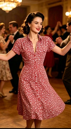 Vintage 1940s 1950s style - , red