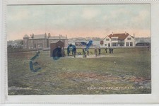 View of golfers on the golf course at Monifieth, Fife