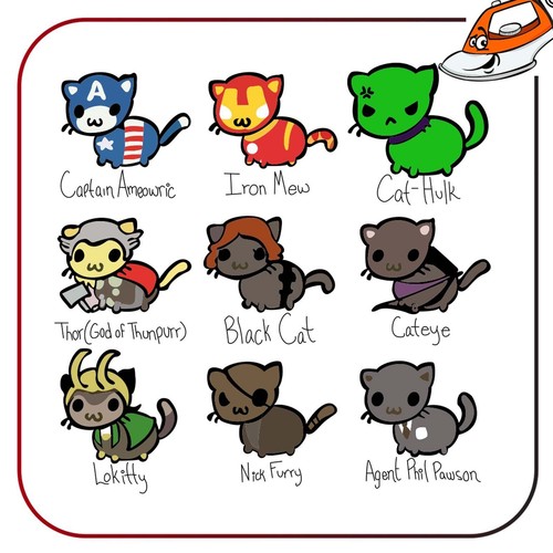 Cat getups characters iron - cat, on