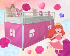 HedgehogEmporium Tent for Midsleeper Cabin Bed Mid sleeper - Rose Pink windows