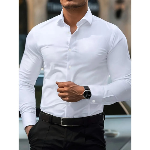 Casual new men shirt - new, solid