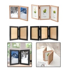 Hinged Photo Frame Picture Frame 4x6 Vertical Folding Decorative Rustic Photo
