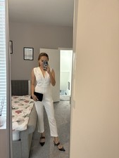 Mango White Jumpsuit Size