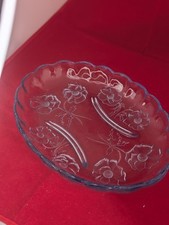 BAGLEY GLASS Blue  Glass Serving Dish - Alexandra Design