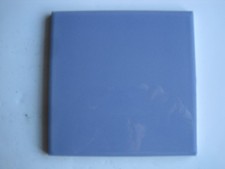 H & R JOHNSON / MINTON HOLLINS 6" SQ. PLAIN CHINA BLUE TILE