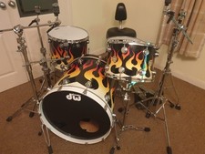 DW Collectors Hot Flames Maple Drum Kit