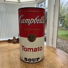 Huge Vintage Campbells Tomato Soup advertising  Tin. Bin. 19.5inch high