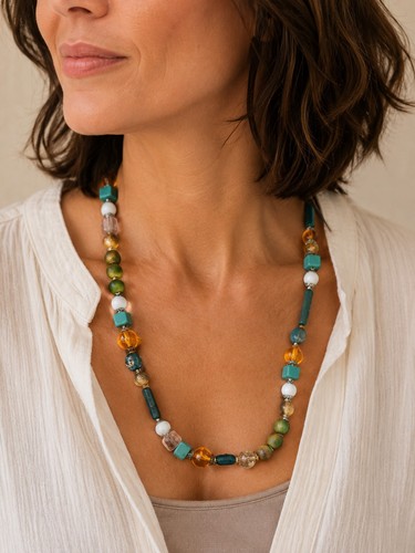 Jaeger necklace gold blue - jaeger,