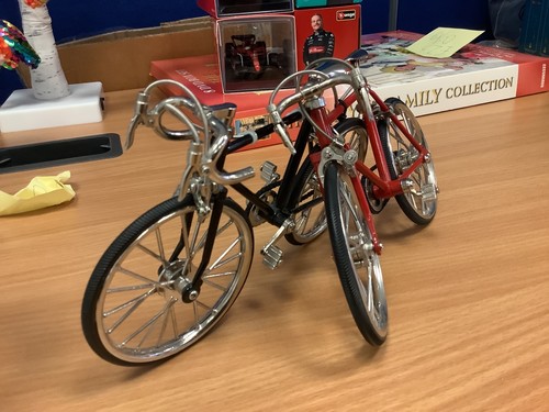 Die cast red and - red, bicycle