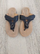 Pavers Black Toe Post Sandals