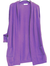 Marks & Spencer  Purple  100% Cashmere Open Long Cardigan Coat Raglan Sleeve