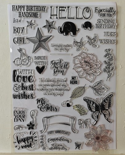 Stamp set sentiments - a4,