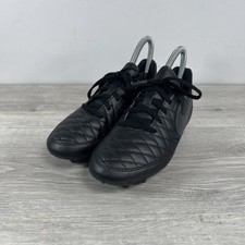 Nike Moulded Football Boots Kids Girls Boys UK 3 Black Lace Up Soccer Cleats